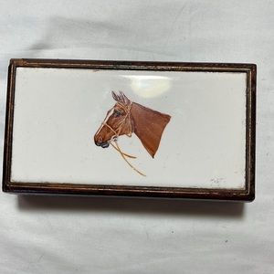 Vintage Boehm leather trinket box